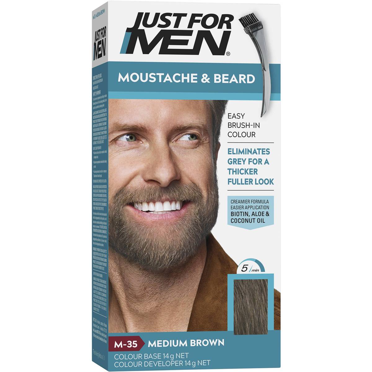 Just For Men Moustache & Beard Medium Brown 70g