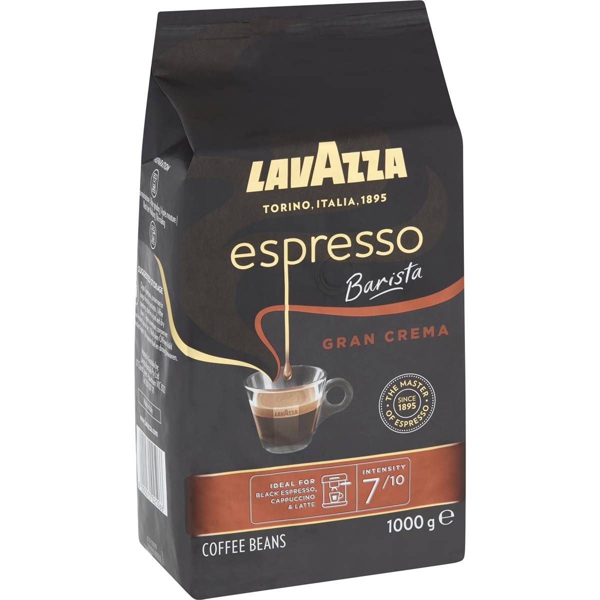 Lavazza Espresso Barista Gran Crema Whole Bean Coffee – 2.2Lb (35.2Oz) Dark Roast, Kosher, GMO Free