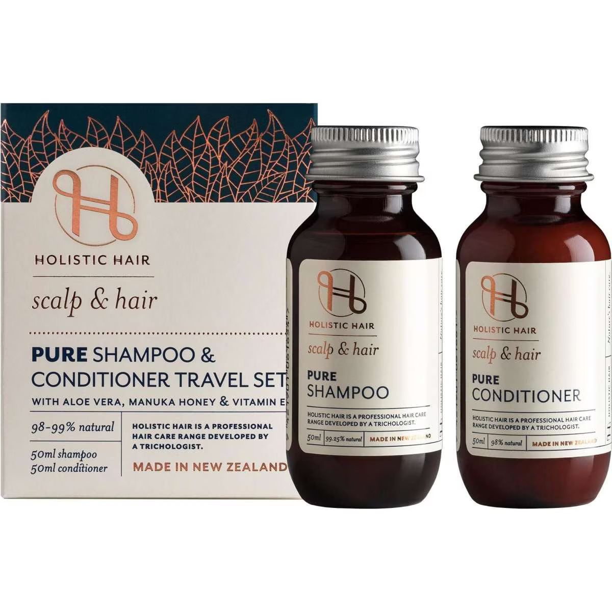 1073927618 Holistic Hair Pure Shampoo & Conditioner Travel Set 2x50ml