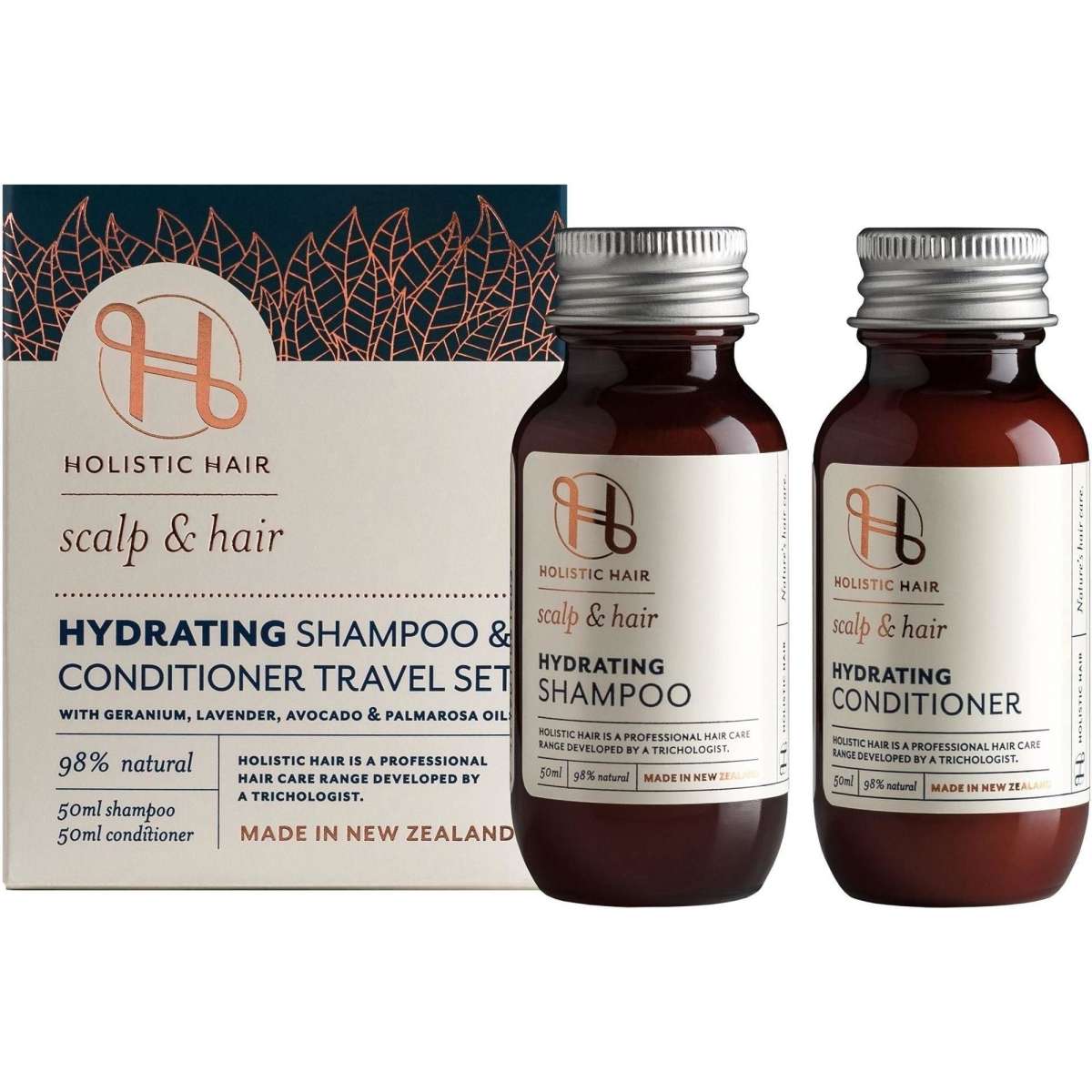 Holistic Hair Hydrating Shampoo & Conditioner Travel Set 2x50ml