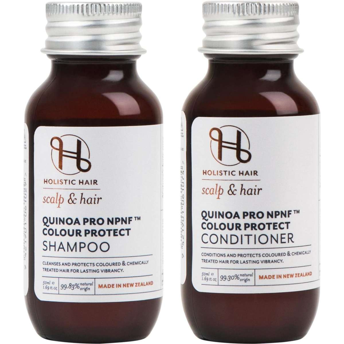 Holistic Hair Quinoa Pro NPNF Colour Protect Shampoo & Conditioner Travel Set 2x50ml