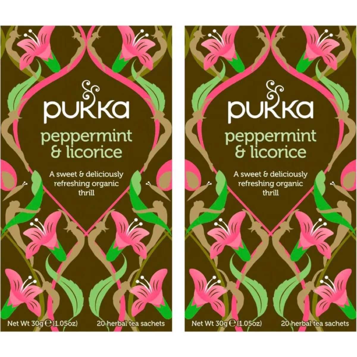 Pukka Herbs Peppermint & Licorice Tea Bags 20pack x 2
