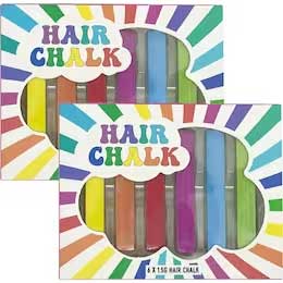 Hair Chalk Washable Tempory Pastel Colours 1.5g 12pc