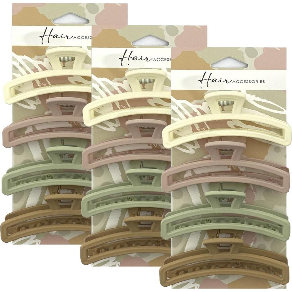 Hair Accessories Melrose Clip Curve Natural Mix Accessory 3x 4pc 10cm