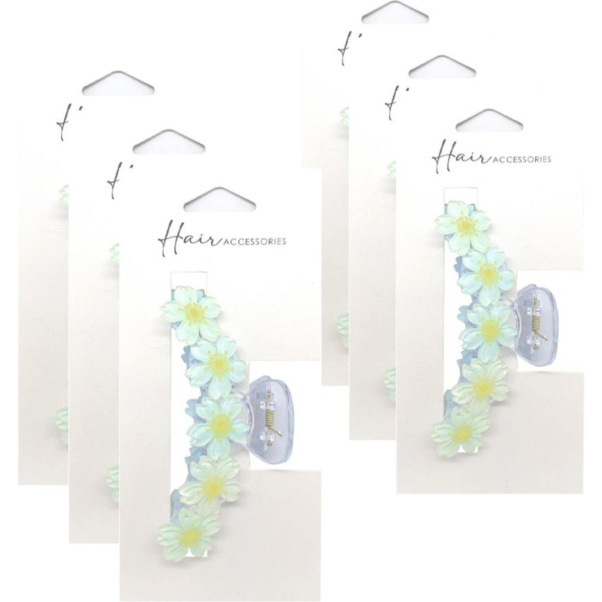 Hair Accessories Melrose Clip Acrylic Flowers Accessory 6PK 10.5cm