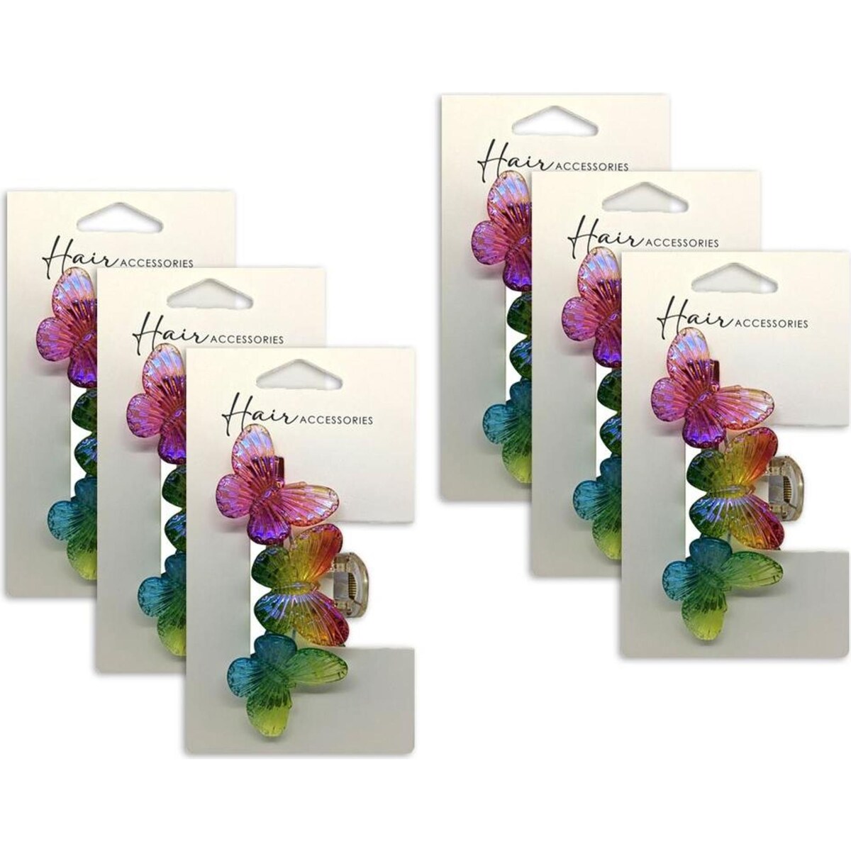 Hair Accessories Melrose Styling Clip Butterfly Ombre Accessory 6PK 9cm