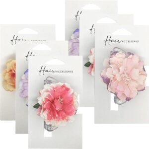 Hair Accessories Melrose Clip Flower Styling Accessory Assorted 6PK 6.5cm