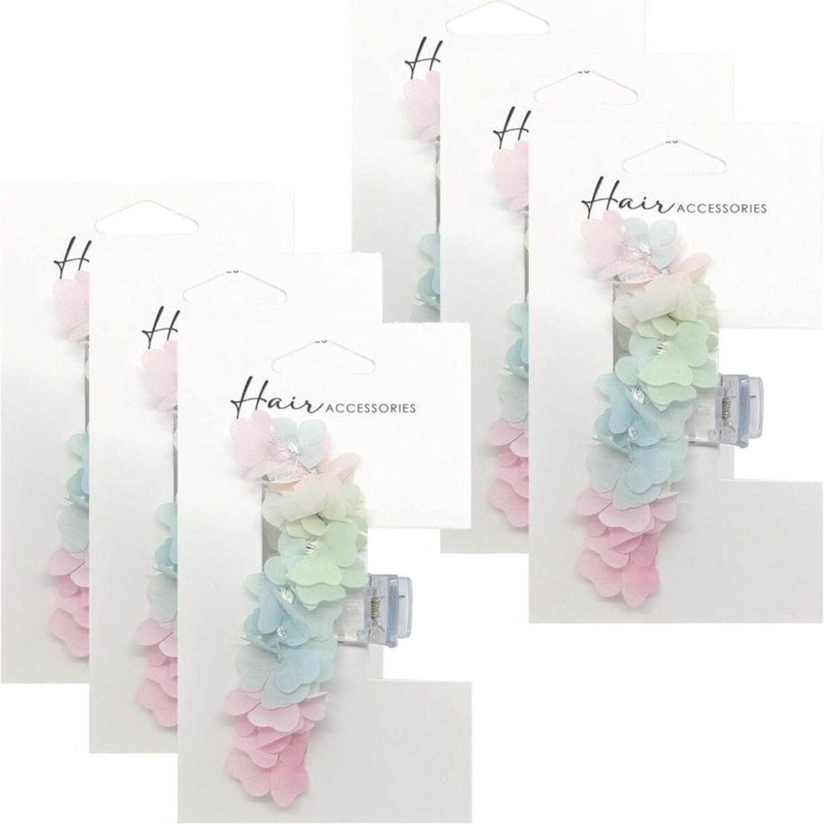 Hair Accessories Melrose Clip Flower Styling Accessory Decal 6PK 9cm