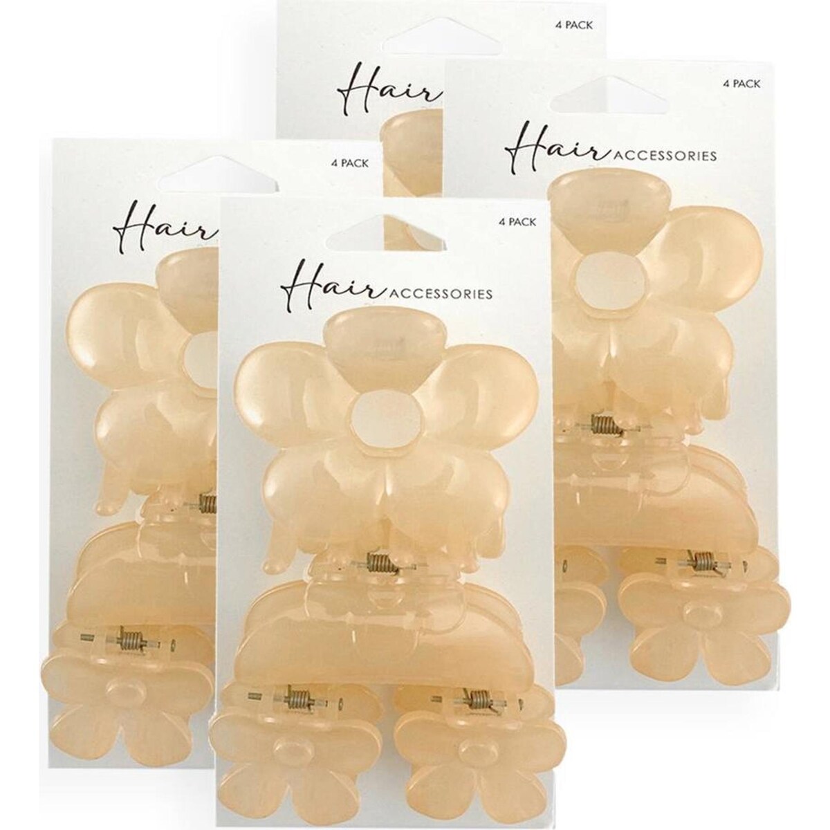 Hair Accessories Melrose Clips Flowers Accessory Assorted 4x 4pc