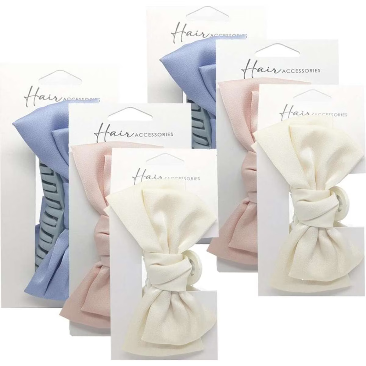 Hair Accessories Melrose Clip Bow Shape Accessory Assorted 6PK 9cm