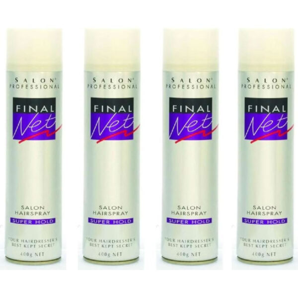 Final Net 4 x Hairspray Super Hold 400g Hair Styling