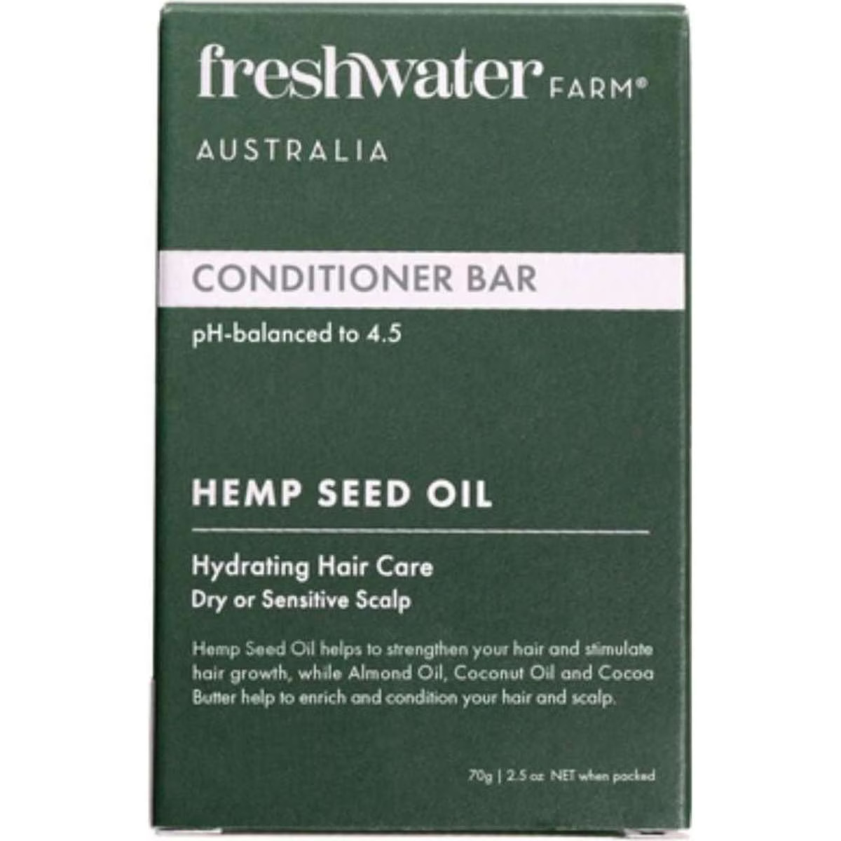 Freshwater Farm Hemp Seed Oil Conditioner Bar 70g