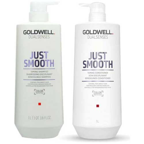 Goldwell Dualsenses Just Smooth Taming Shampoo & Conditioner 1 Litre Duo