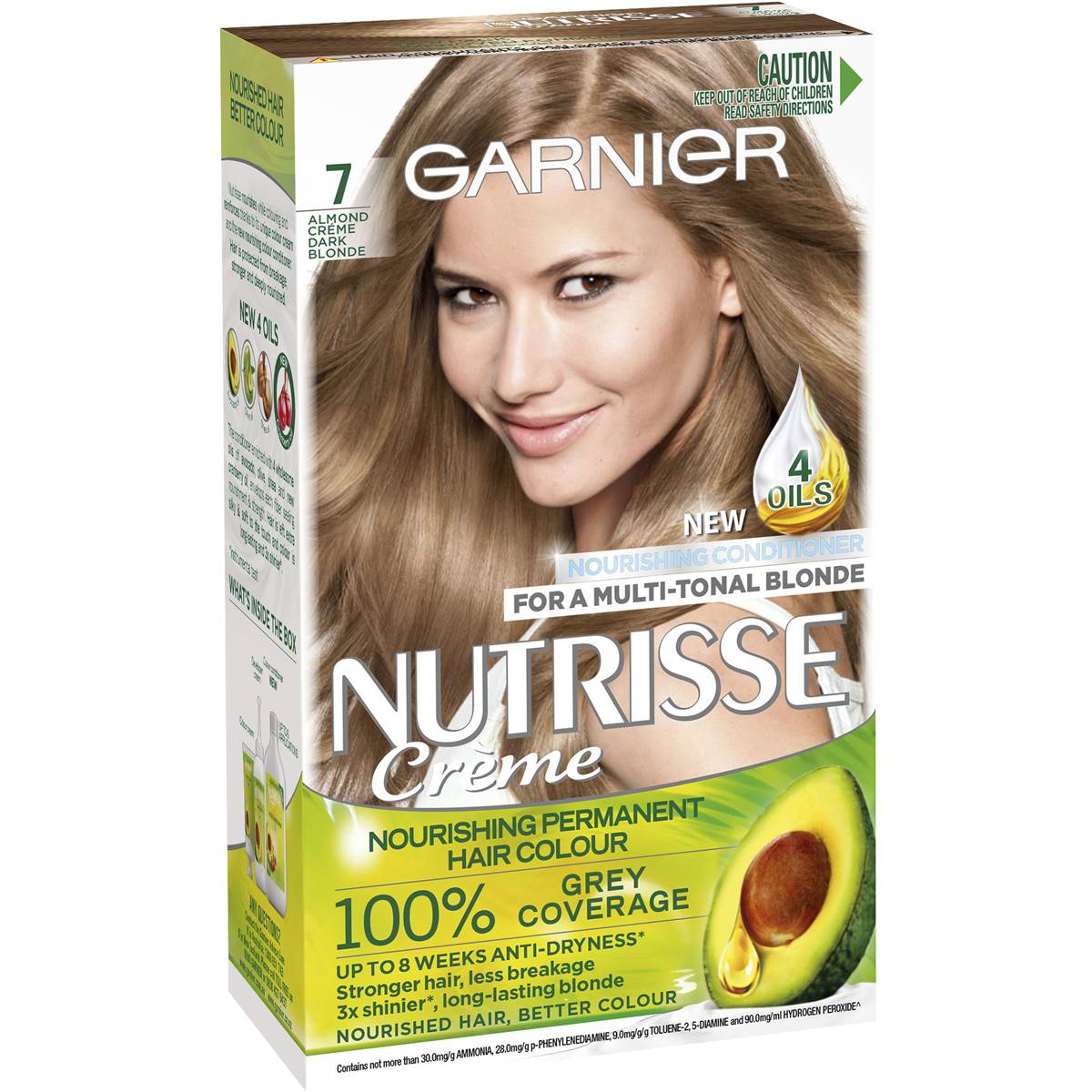 Garnier Nutrisse Hair Colour 7.0 Almond Crème Each