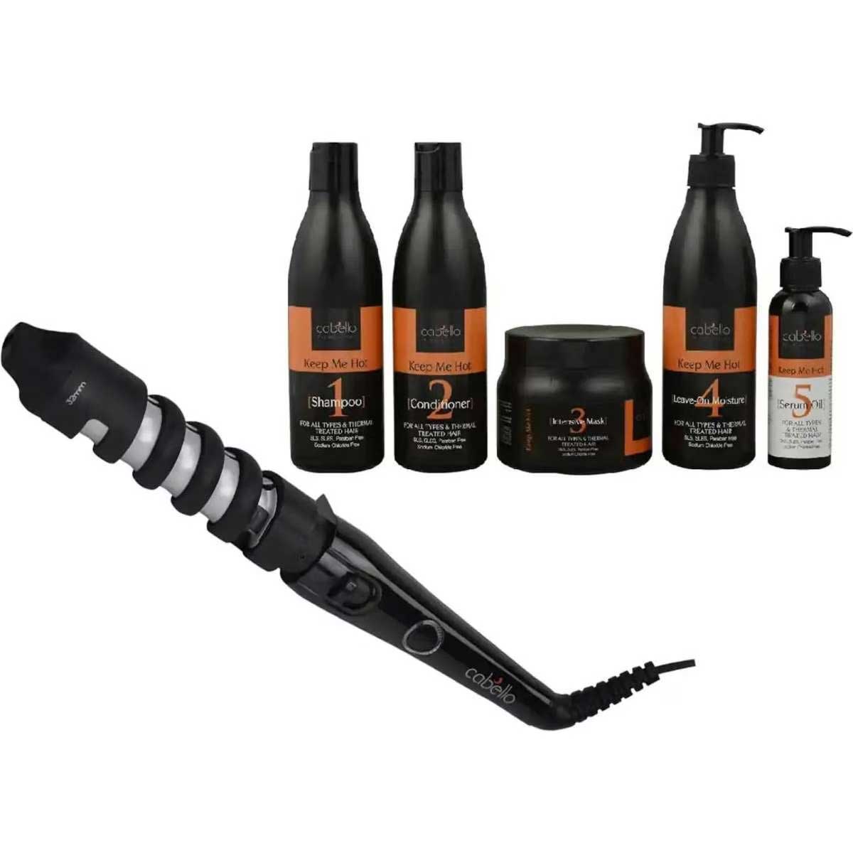 Cabello Voluminous Hair Curler + Cabello Complete Hair Care Treatment 'Keep Me Hot'