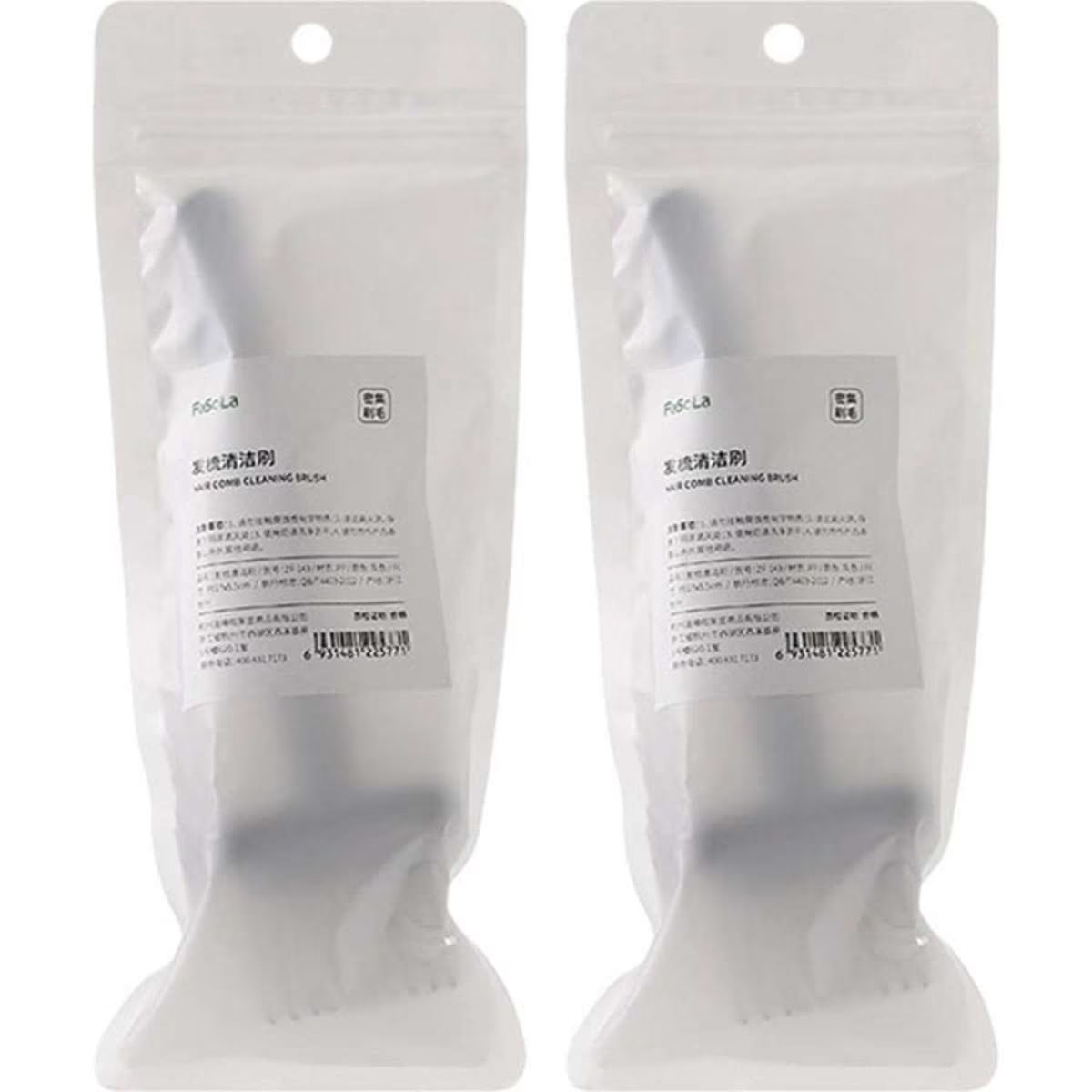 1074607054 Fasola Hair Comb Cleaning Brush Grey X 2Pack