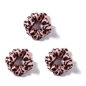 Gioia Casa 3 Pack Standard Silk Scrunchie Pink Leopard
