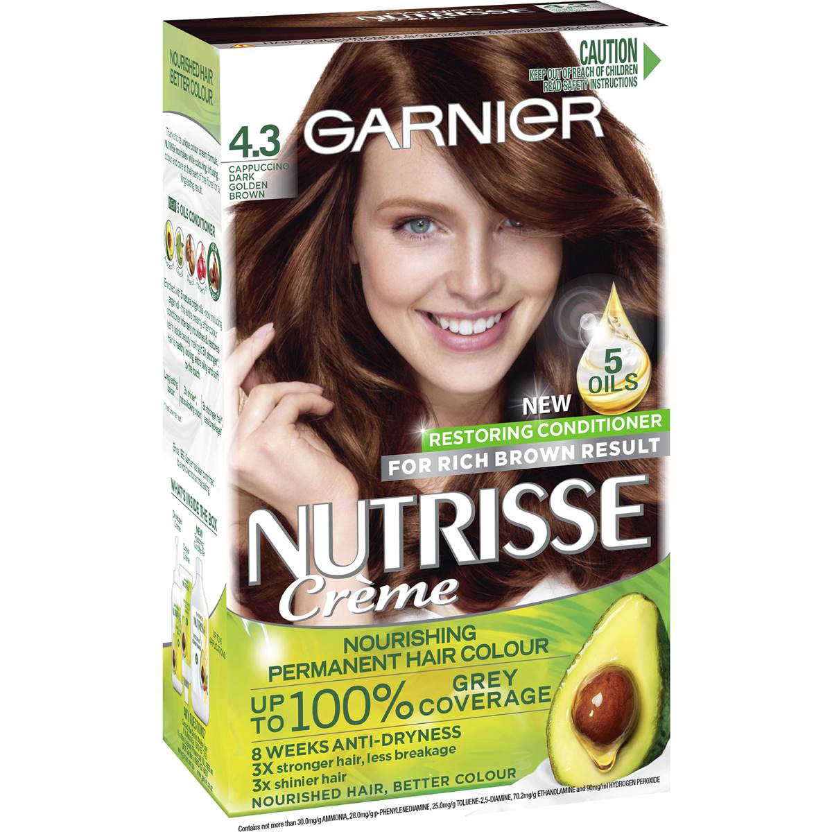 107470 Garnier Nutrisse Hair Colour 4.3 Cappuccino Each