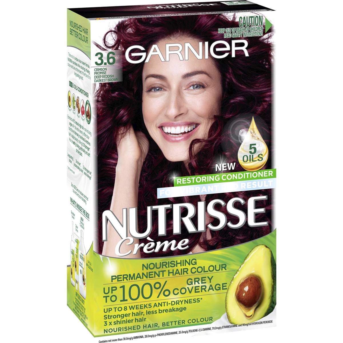 107473 Garnier Nutrisse Hair Colour 3.6 Crimson Promise Each