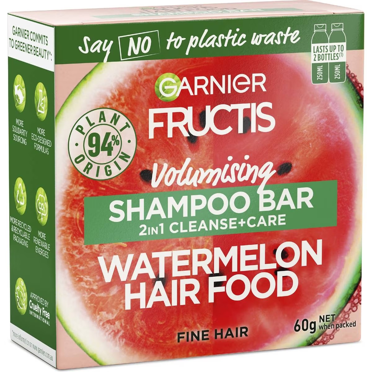Garnier Fructis Hair Food Shampoo Bar Watermelon 60g