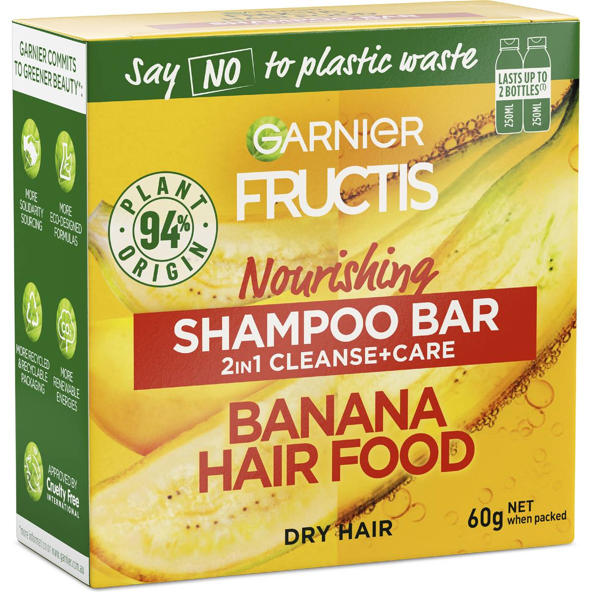 Garnier Fructis Shampoo Bar Banana Hair Food 60g