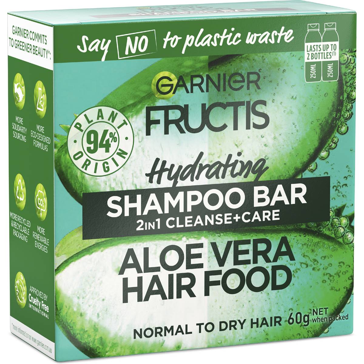 Garnier Fructis Hair Food Shampoo Bar Aloe Vera 60g