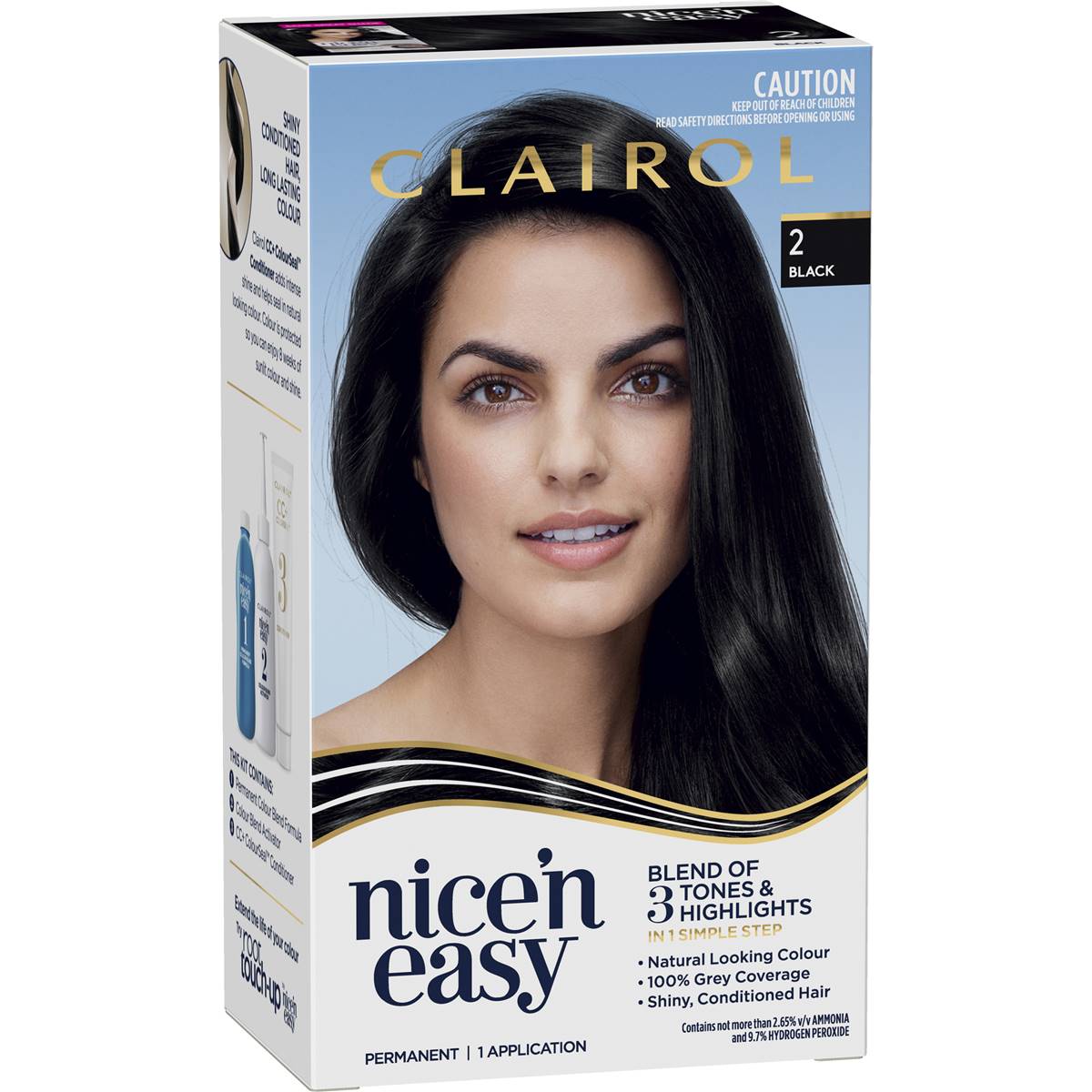 208333 Clairol Nice N Easy 2 Black Hair Colour Each