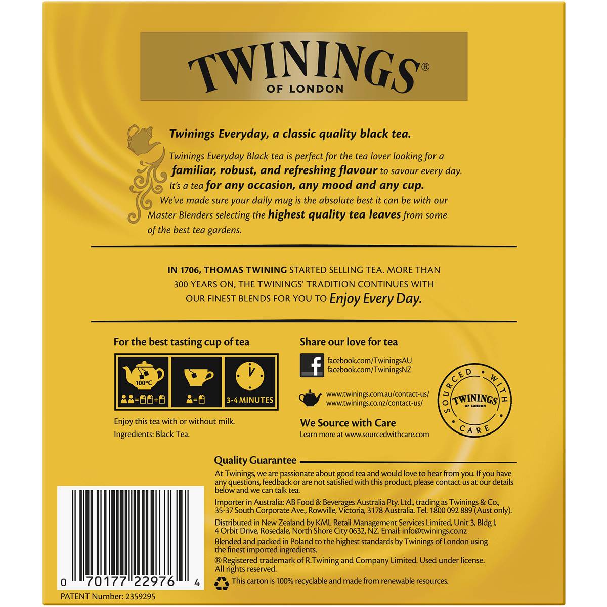 Twinings Every Day Black Tea Bags 100 Pack The Australian Products