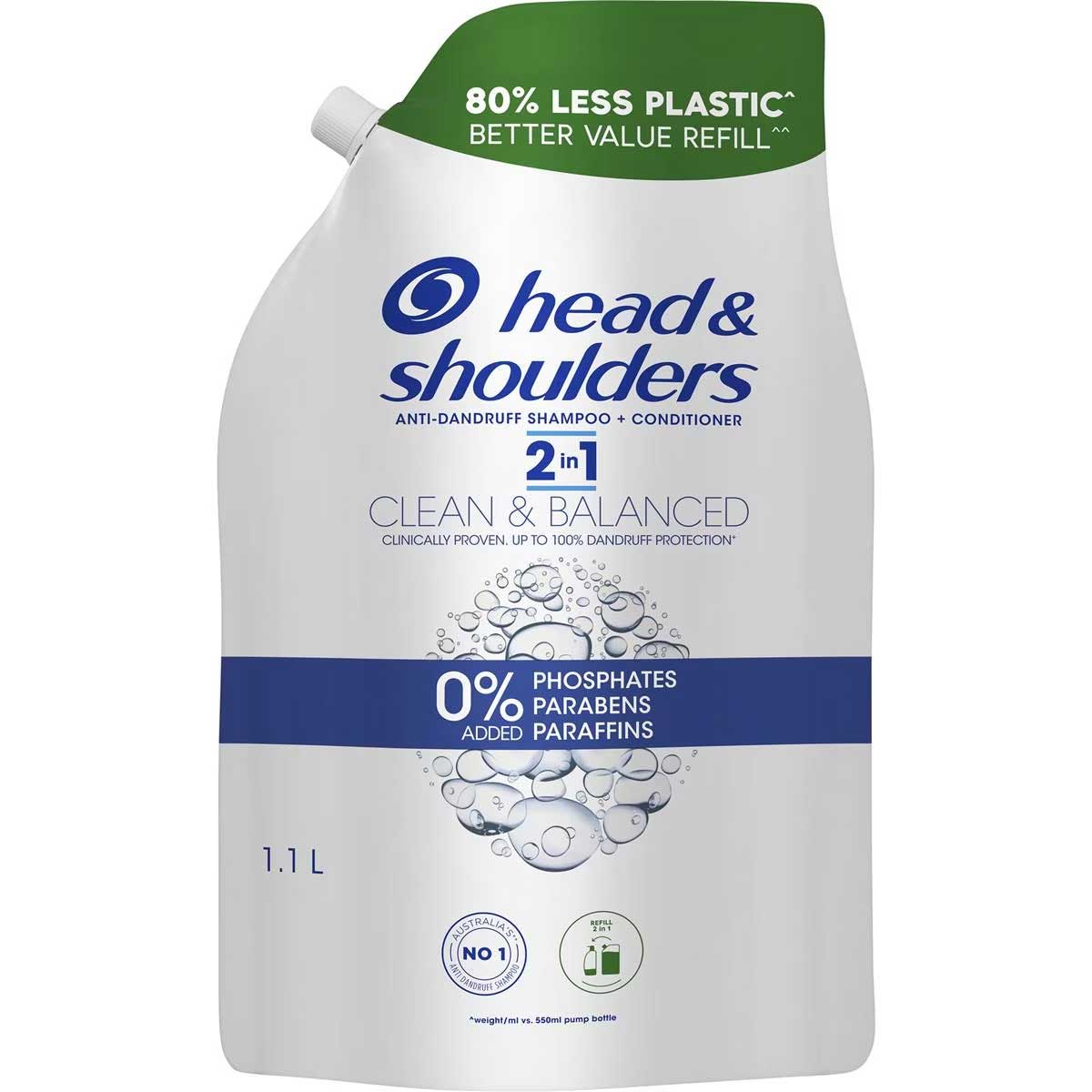 265925 Head & Shoulders Clean & Balanced Refill 2in1 1.1l