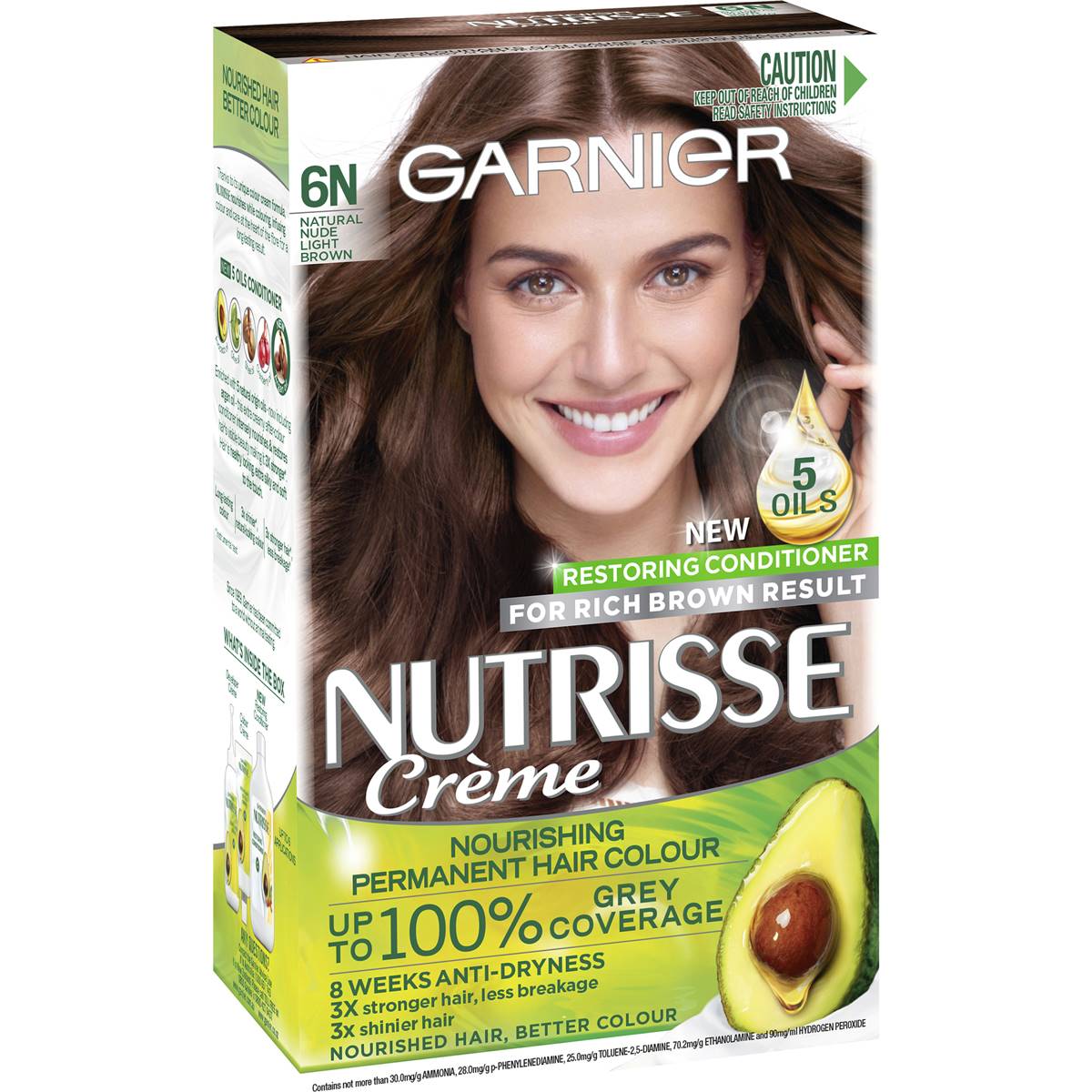 Garnier Nutrisse Hair Colour 6n Nude Light Brown Each