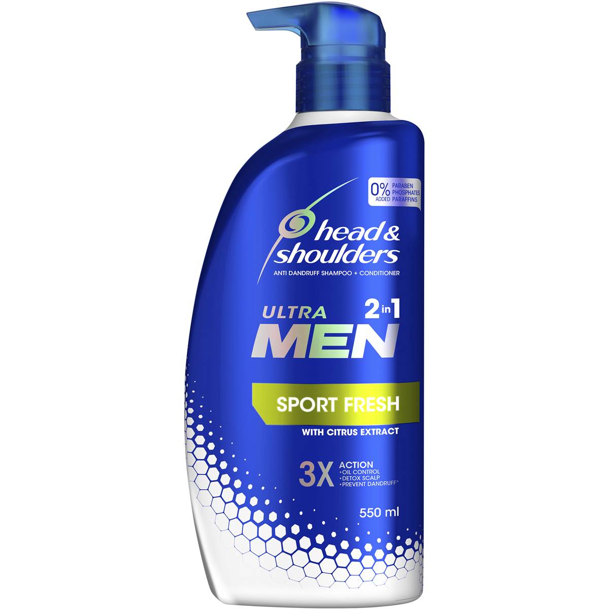 852404 Head Shoulders Ultra Men Sports Fresh Men's 2in1 Anti Dandruff Shampoo and Conditioner 550ml