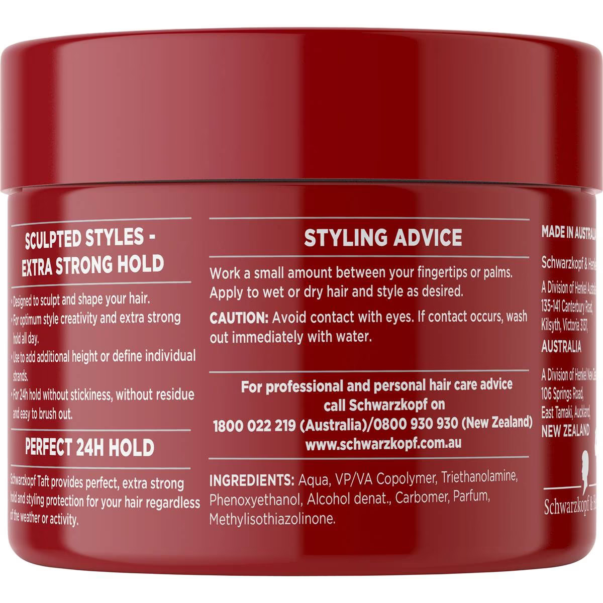 Schwarzkopf Taft Hair Gel Maximum Hold 250g The Australian Products
