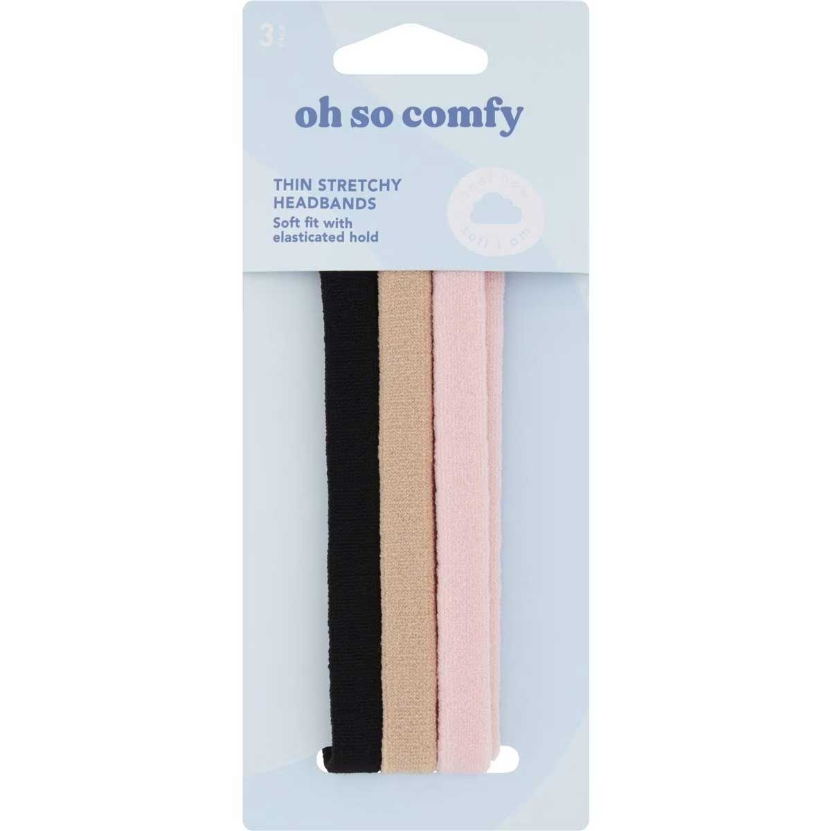 Oh So Comfy Thin Stretchy Headbands 3 Pack