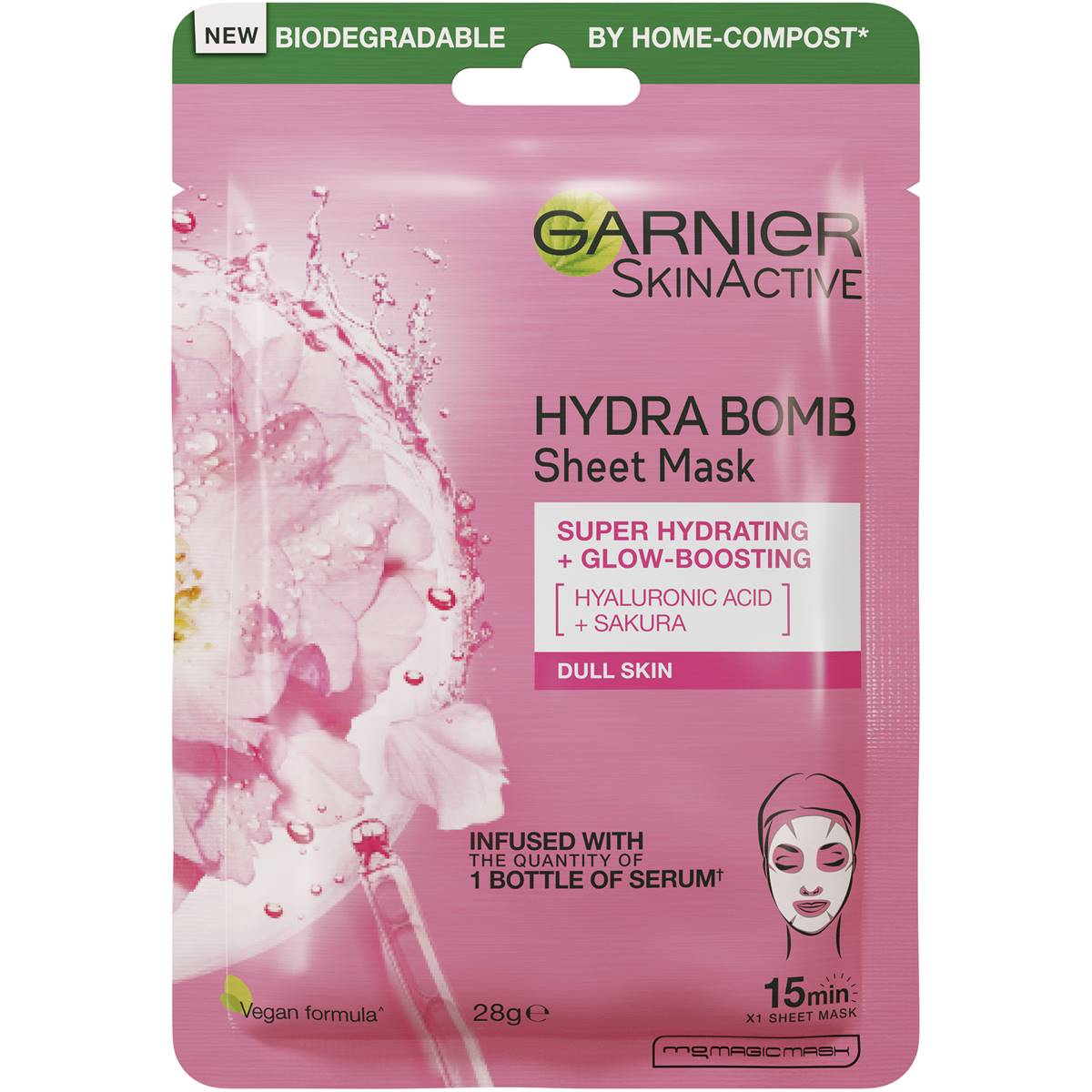 071404 Garnier Skinactive Hydra Bomb Tissue Face Mask Sakura Each