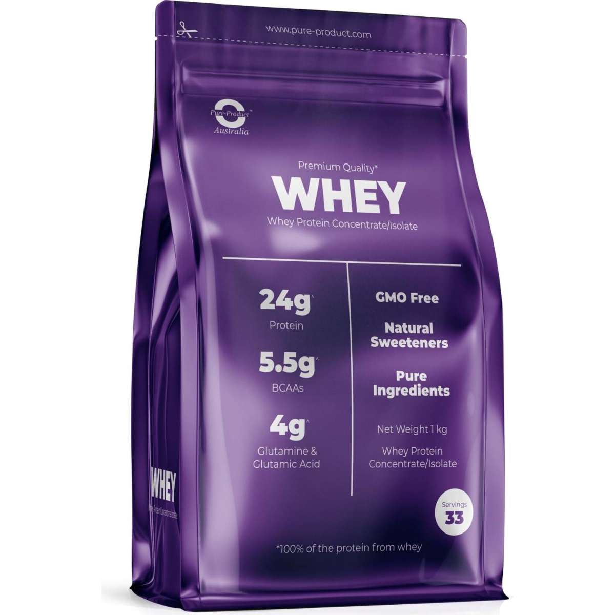 Pure Product Australia Whey Protein Isolate Concentrate Chocolate 1000g