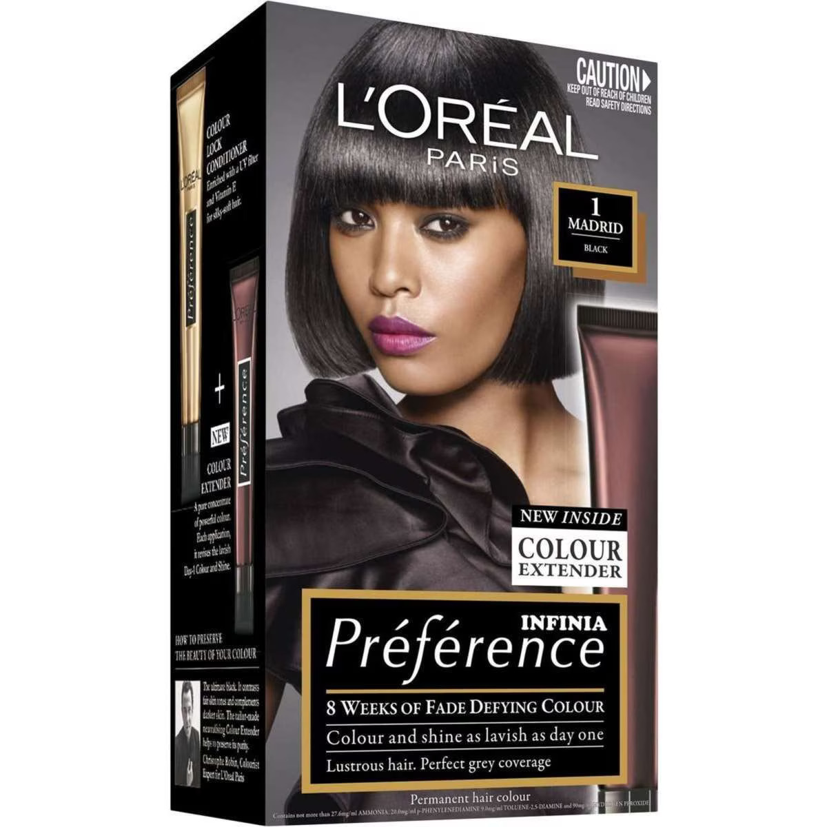 1073817306 L'Oreal Paris Preference Hair Colour - 1 Madrid Black