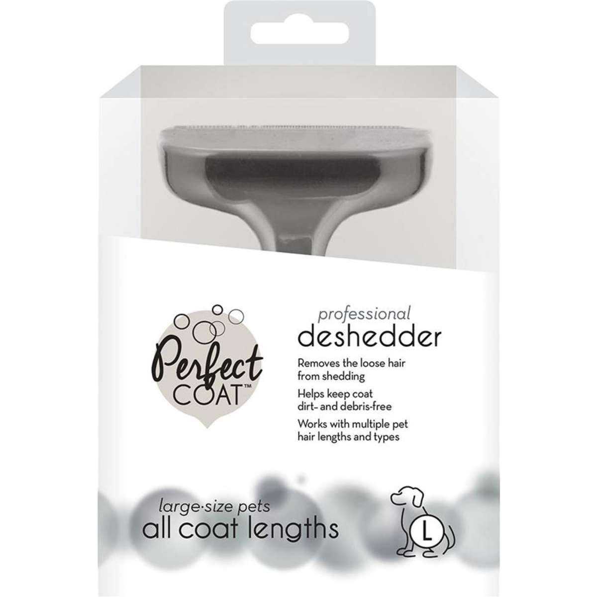 Perfect Coat Large Pet Hair Deshedder All Coat Lengths Grey