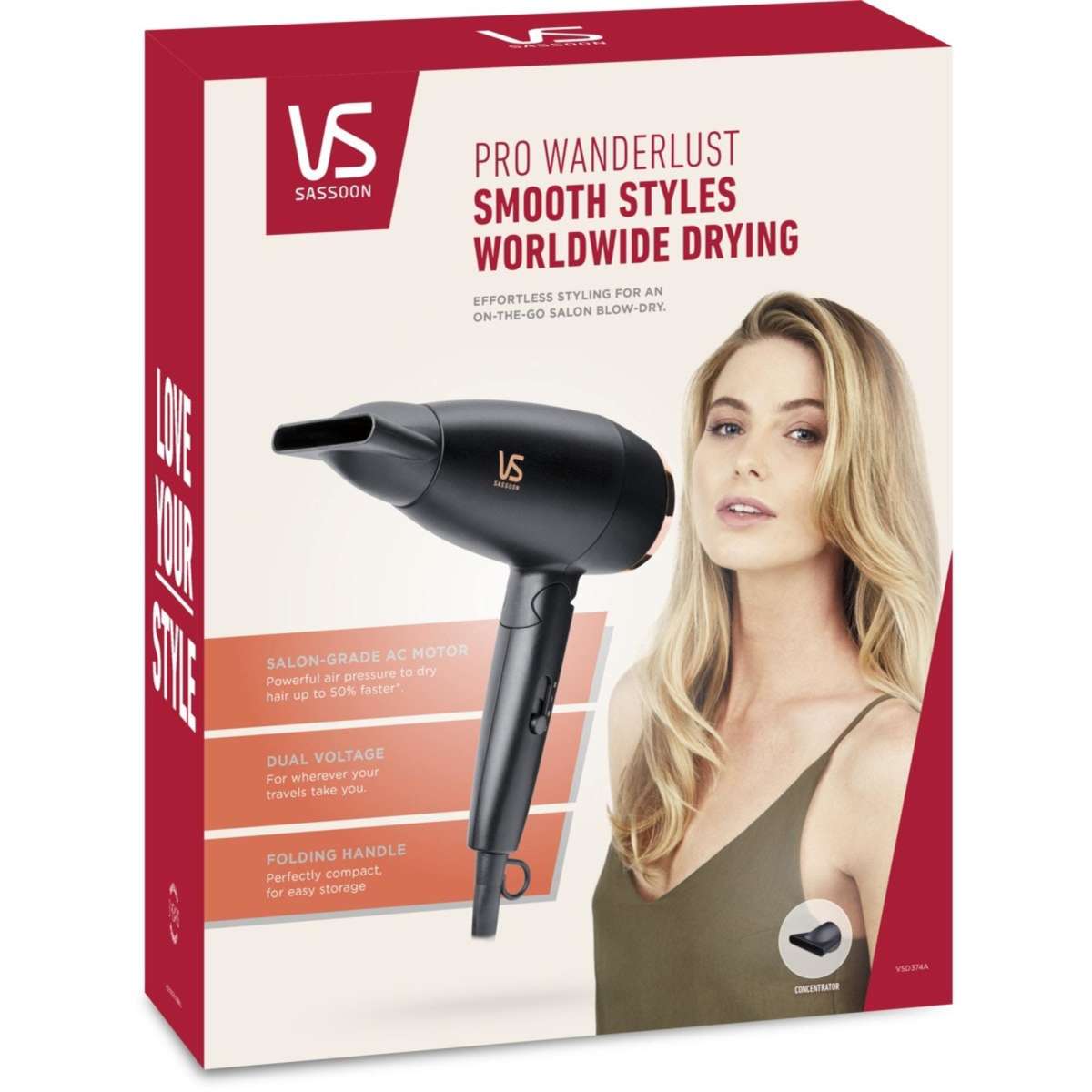 1073846165 VS Sassoon Pro Wanderlust Hair Dryer
