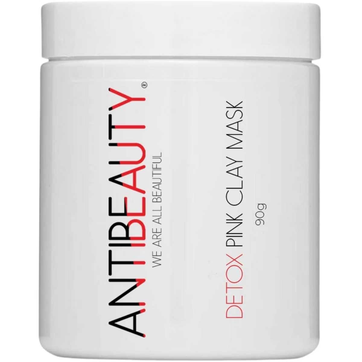 AntiBeauty Detox Pink Clay Mask 100% Vegan Infused with Aloe Vera and Coconut 90g