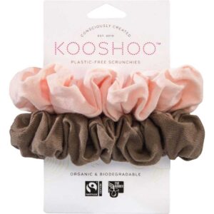 Kooshoo Plastic-Free Scrunchies Blush Walnut 2pack