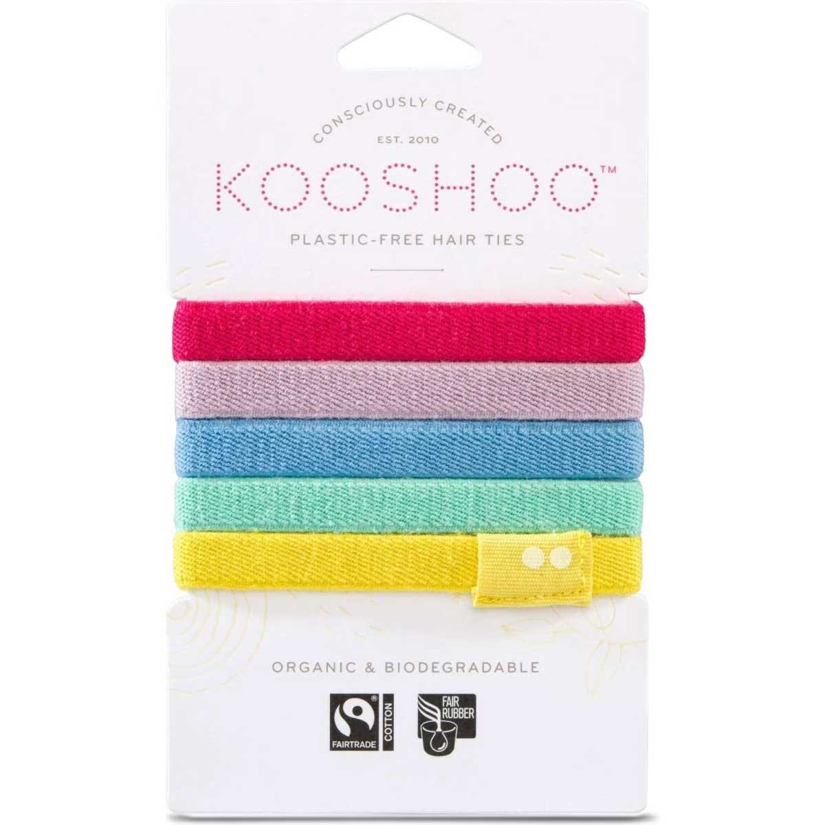 Kooshoo Plastic-Free Hair Ties Rainbow 5pack