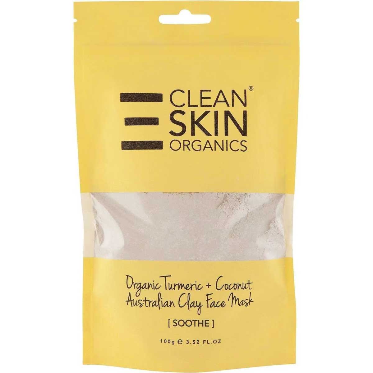 1073906438 Clean Skin Organics Soothe Turmeric and Coconut Australian Clay Mask 100g