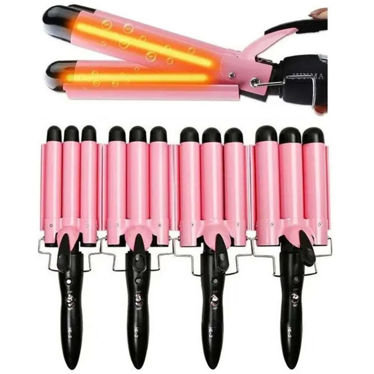 Tavice Triple 3 Barrel Ceramic Hair Curler Curling Iron Salon Styler Crimper Waver [28mm]