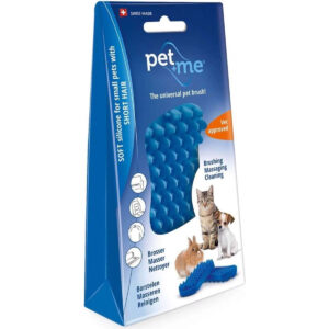 Pet & Me Silicone Brush For Short Hair Pet Small Dogs & Cats Blue