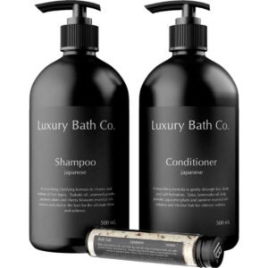 Luxury Bath Co. Shampoo and Conditioner Bundle Japanese Ritual 2 Pack (BONUS BATH SALT)