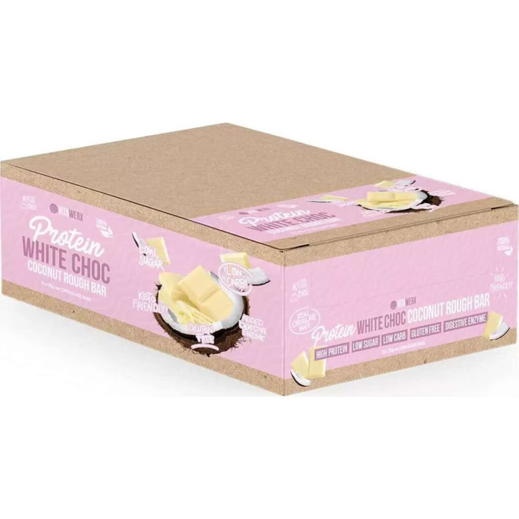 Vitawerx Protein White Chocolate Bar Coconut Rough Box 12 x 35g – The ...