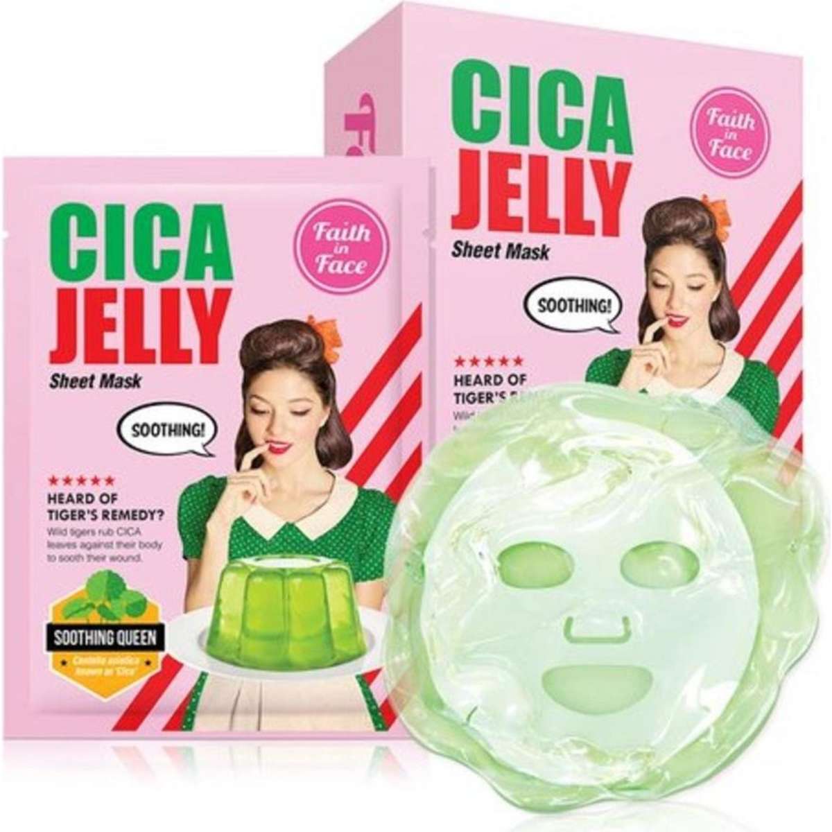 Faith in Face Cica Jelly Facial Mask Sheet Pack (Pack of 7)