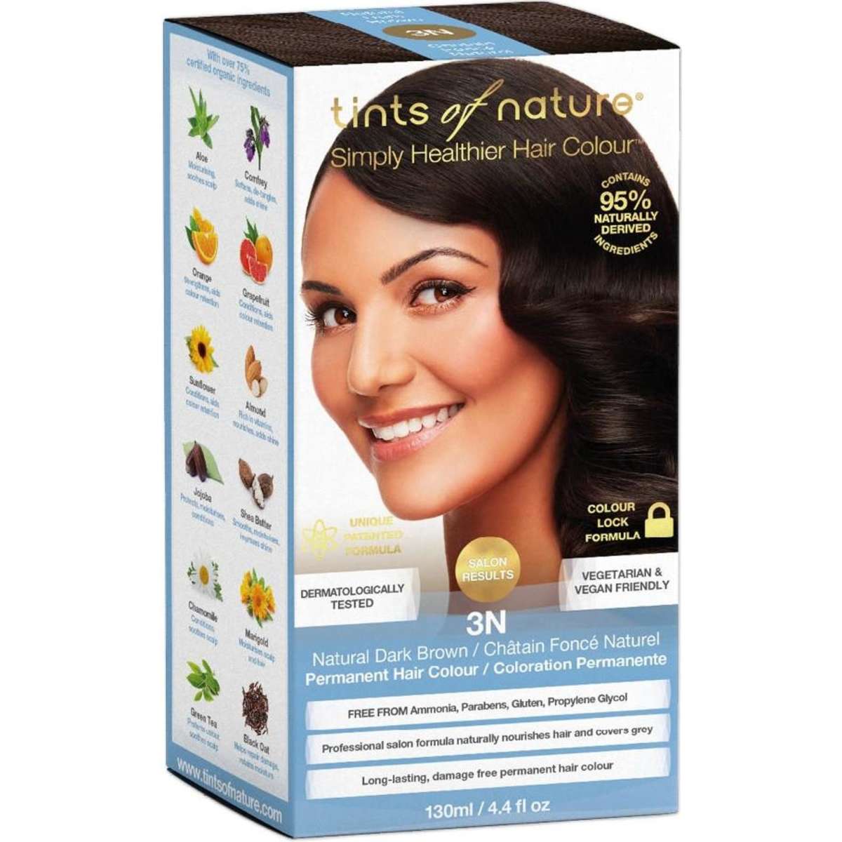 Tints Of Nature 3N Natural Dark Brown Permanent Colour 130ml