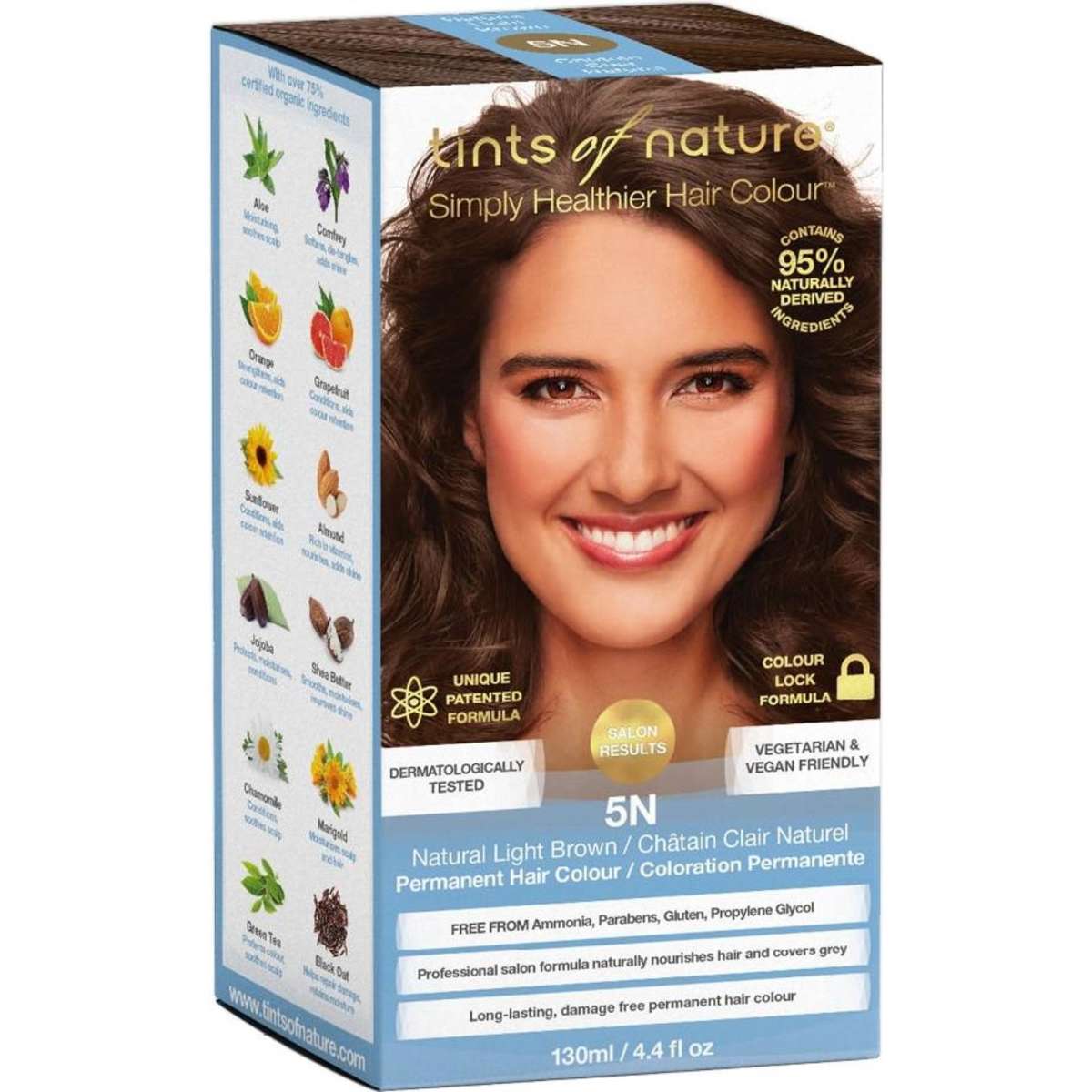 Tints Of Nature 5N Natural Light Brown Permanent Colour 130ml