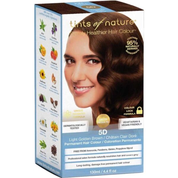Tints Of Nature 5D Light Golden Brown Permanent Colour 130ml